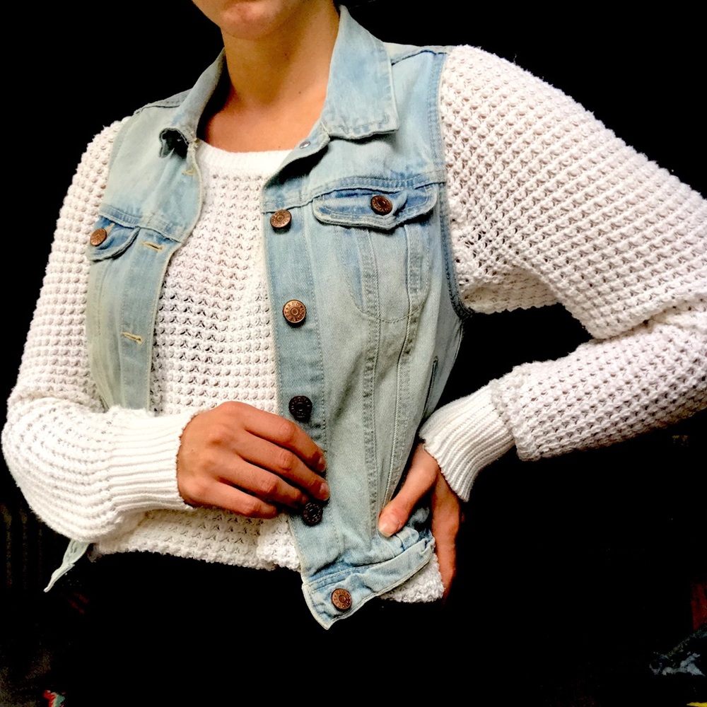H&M Light-wash Denim Vest